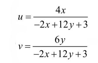 u、v与x，y的转换式